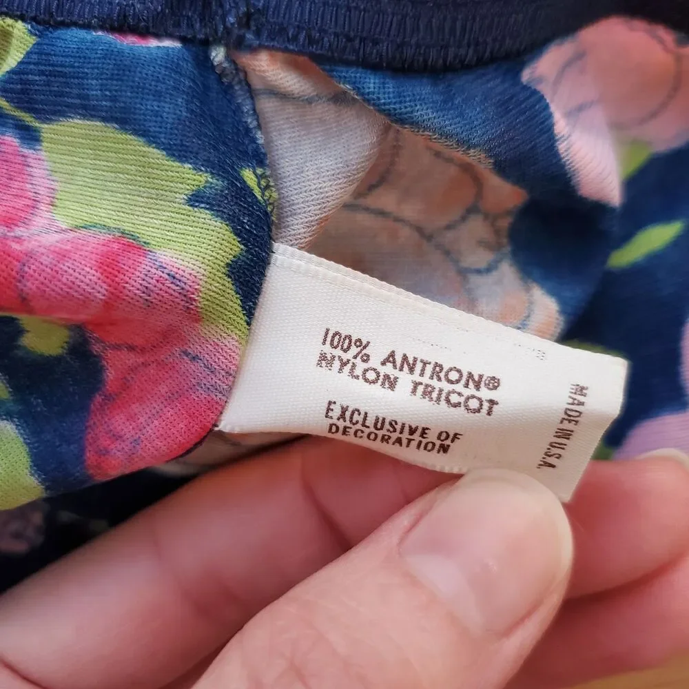 Vintage 60s Vassarette Navy Floral Slip Skirt - Picture 8 of 8